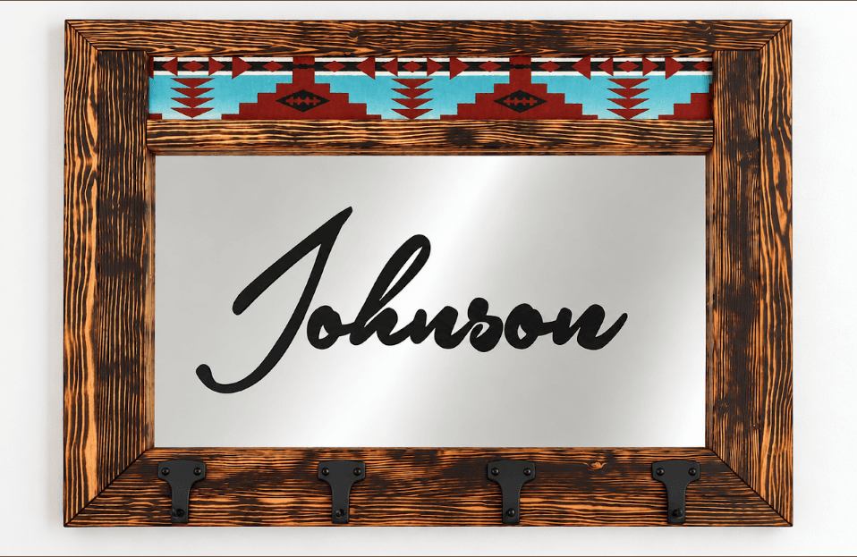 A personalized custom mirror by Love From Above Co.